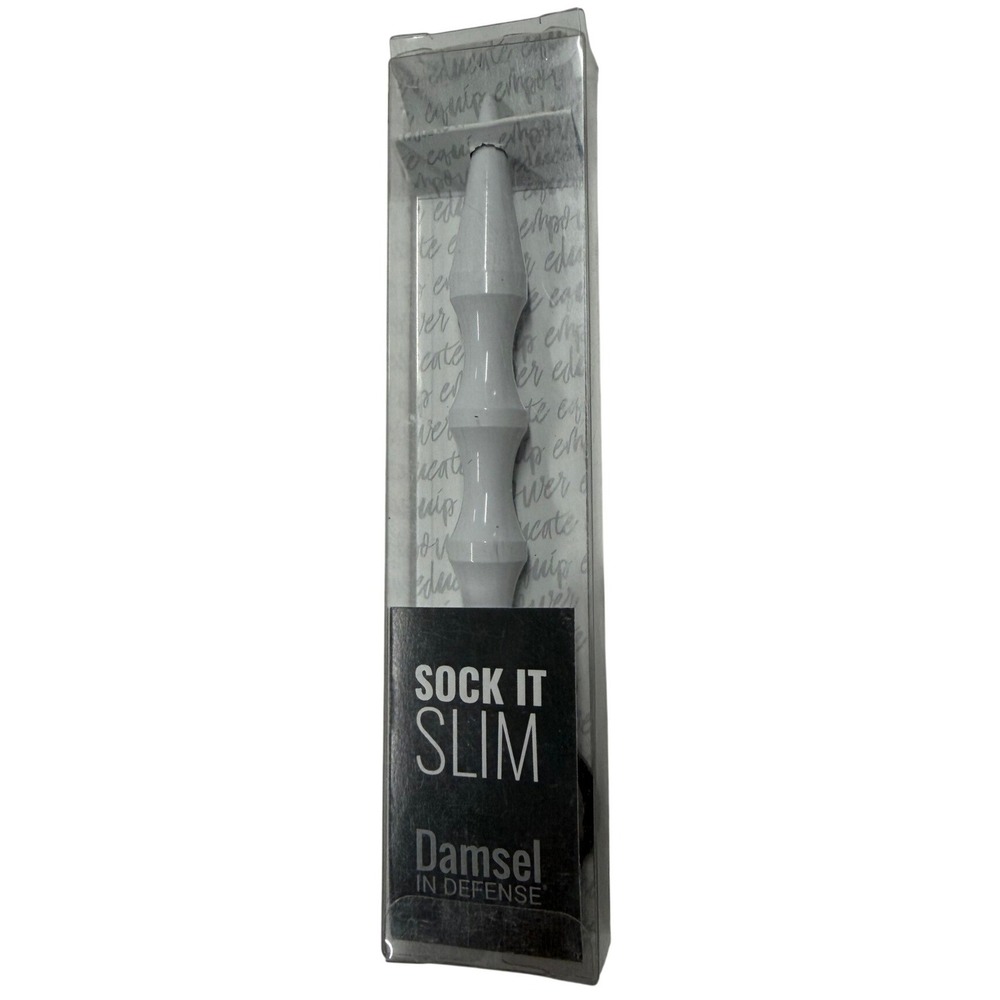 Damsel in Defense Sock It Slim White Personal Safety Striking Tool New